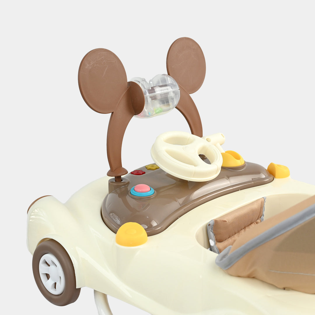 Baby Walker with Steering Wheel Toy Bar | 809 Beige