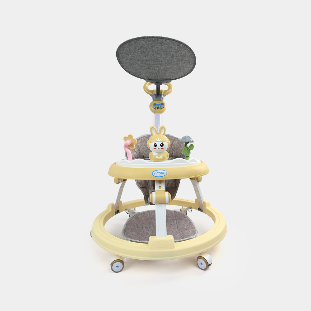 Interactive Baby Walker with Toy Bar & Sun Canopy | WR-036 Beige