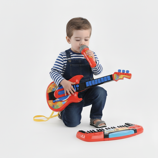 3-in-1 Kids Music Set – Piano, Guitar & Microphone for Musical Fun