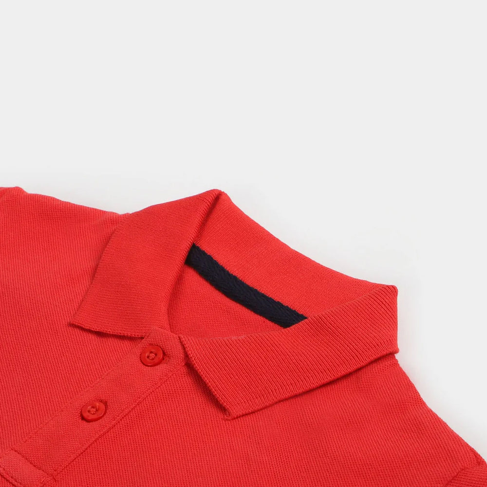 Teens Boys Cotton Polo Basic - Red