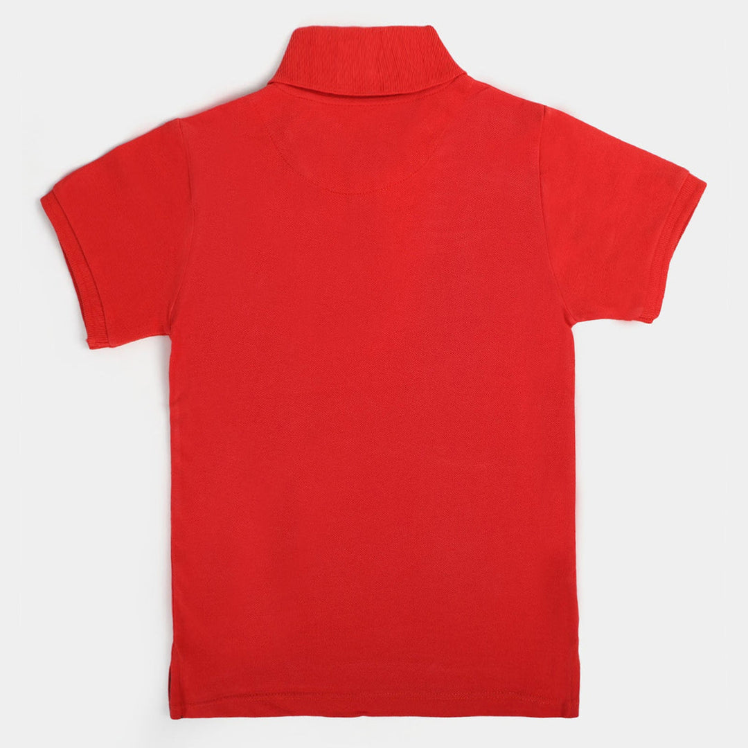 Teens Boys Cotton Polo Basic - Red