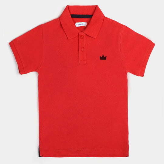 Teens Boys Cotton Polo Basic - Red