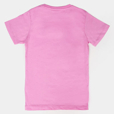 Girls Lycra Jersey T-Shirt - Light Pink