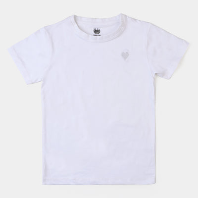 Girls Lycra Jersey T-Shirt - White