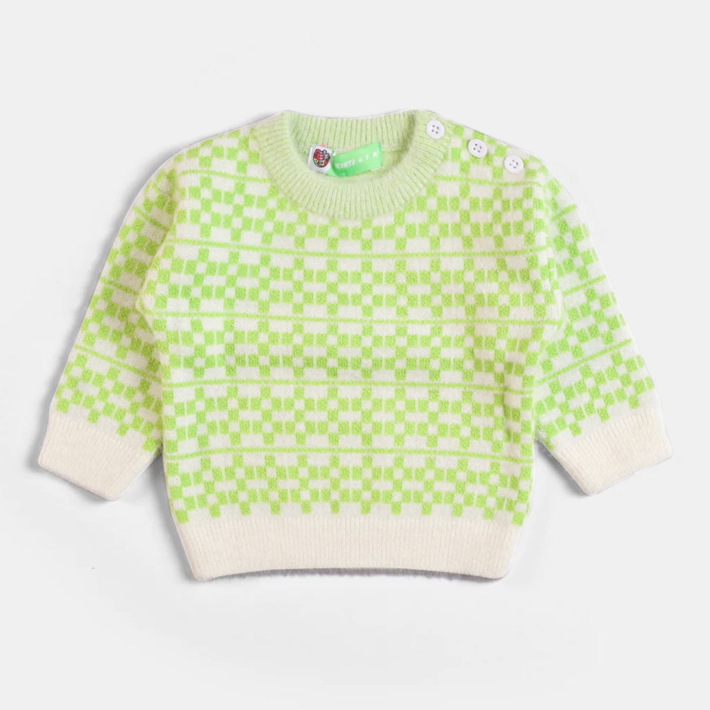 Infant Boys Sweater Green and White