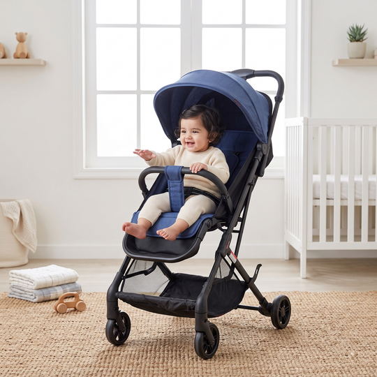 Tinnies Baby Stroller With Trolley-Blue T103 E-C