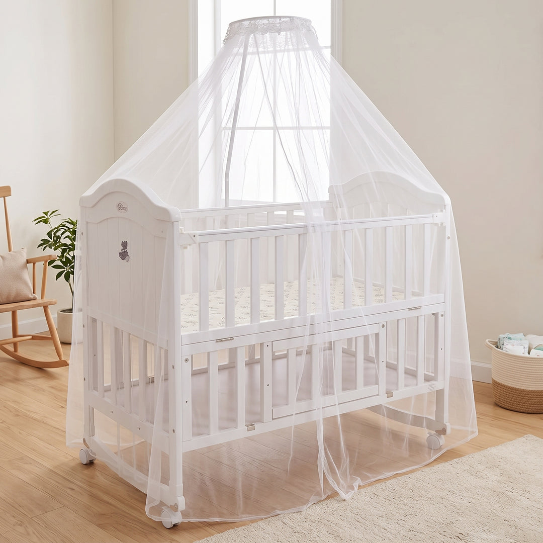 Tinnies Wooden Cot-White T901 E-C