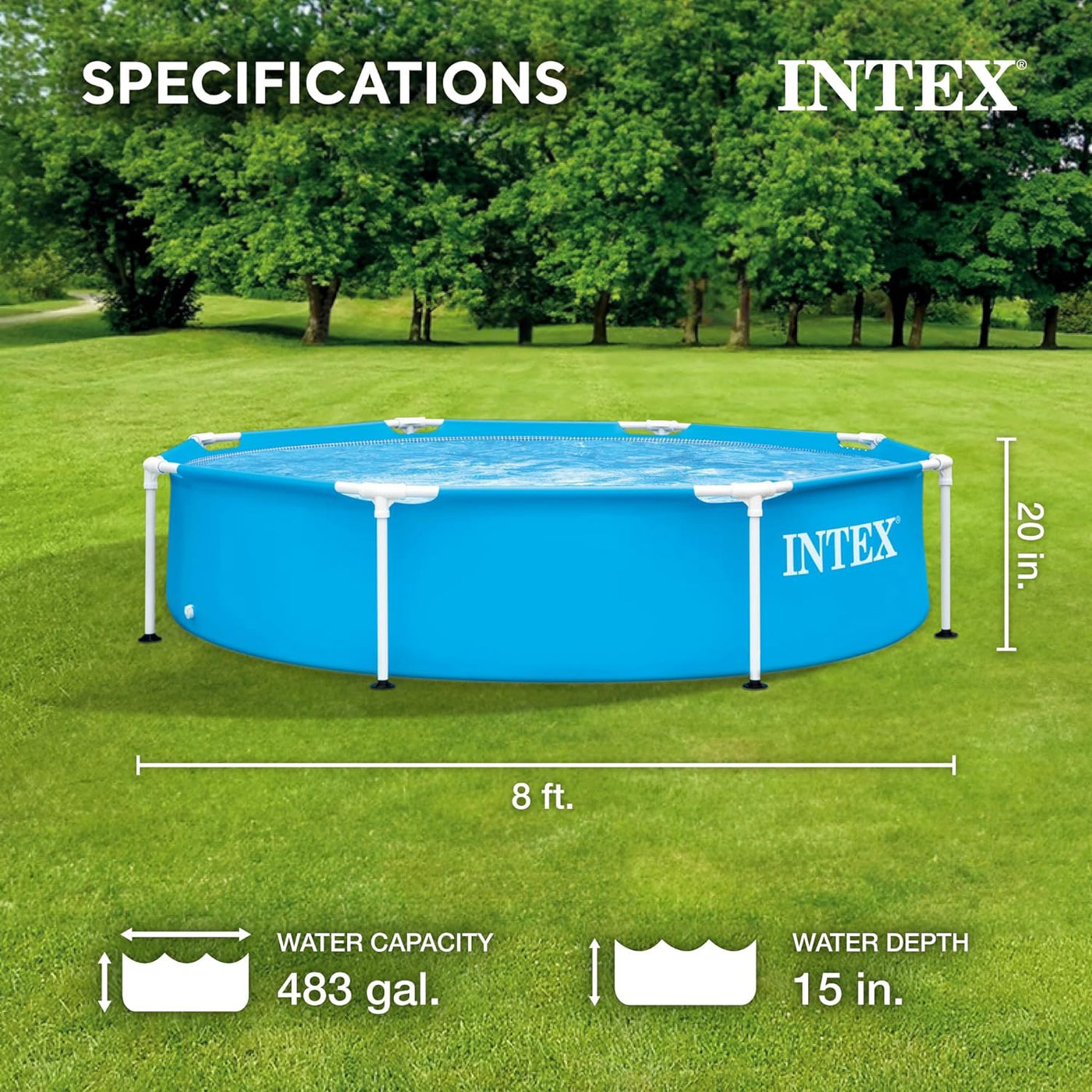 INTEX Swimming Pool Metal Frame 8ft X 20in