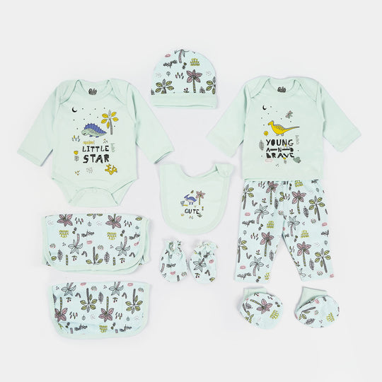 Infant Boys Cotton Interlock 9PCs Set Dino | Salt Water