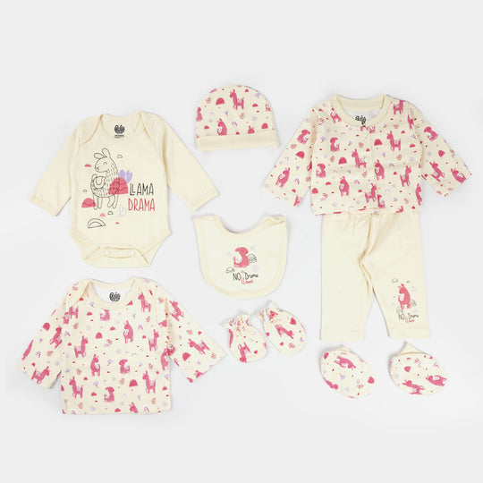 Infant Girls Set 8Pc Llama | Vanilla Cream