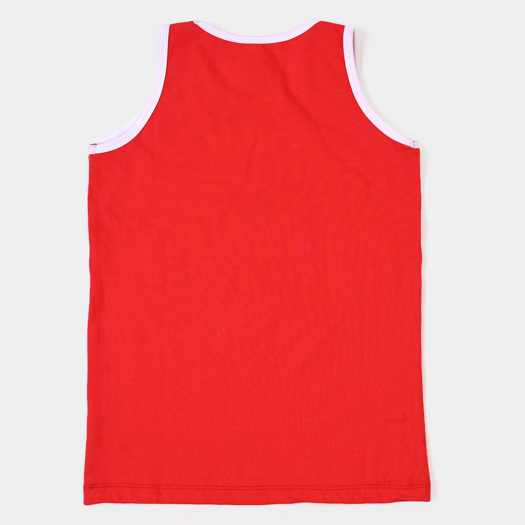 Boys Cotton Sando Character - Red