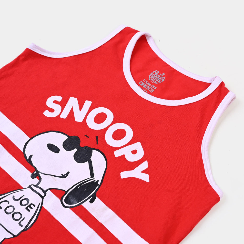 Boys Cotton Sando Character - Red
