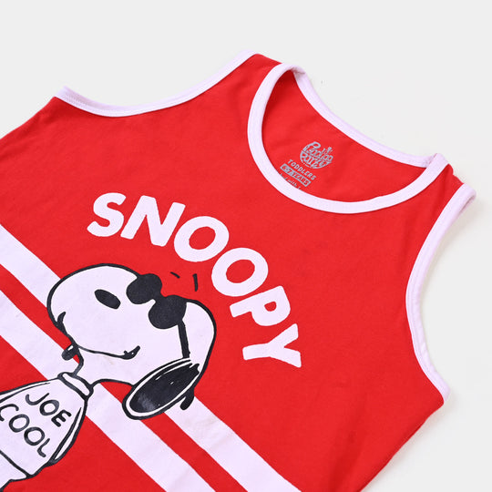 Boys Cotton Sando Character - Red