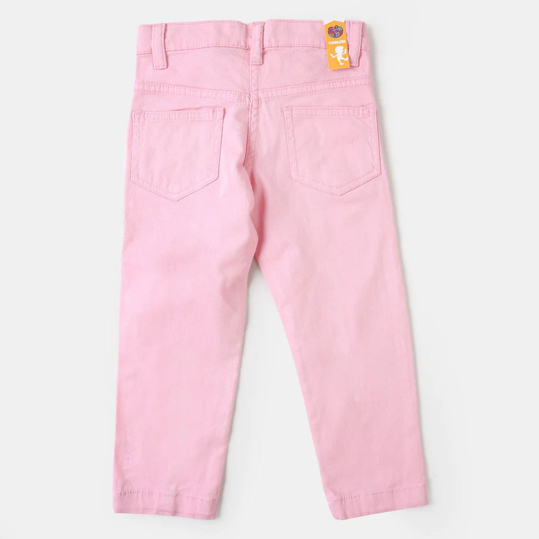 Girls Pant Cotton Solid - Pink