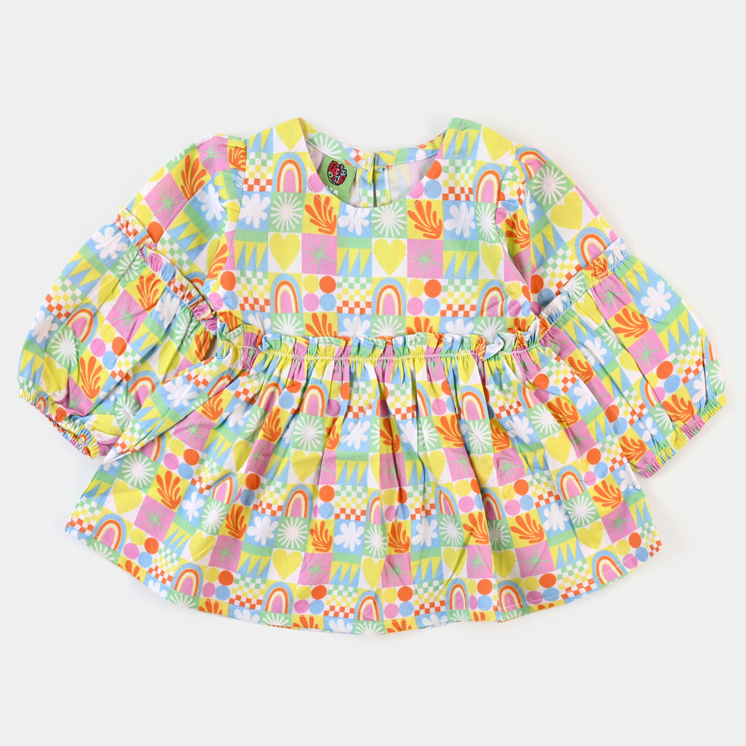 Infant Girls Cotton Casual Top - Green
