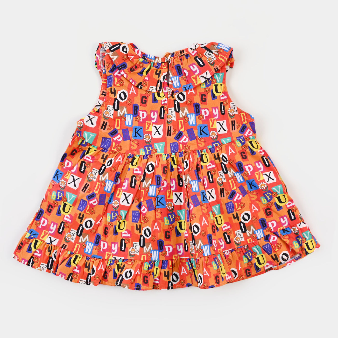 Infant Girls Cotton Casual Frock- Multi