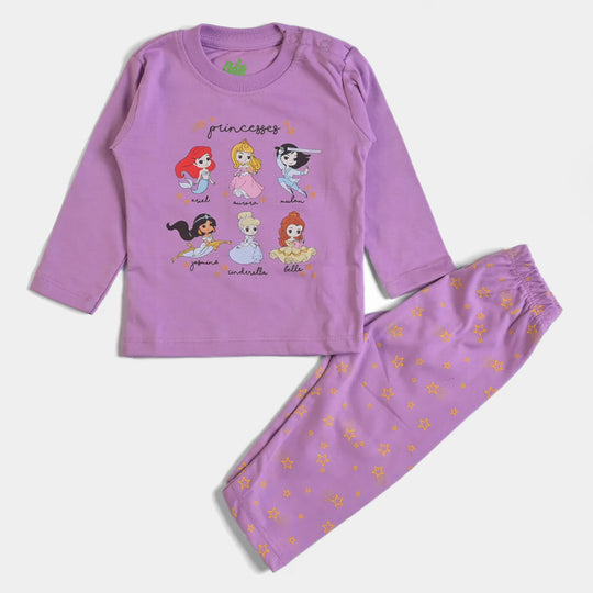 Infant Girls Knitted Night Suit Princesses-Violet