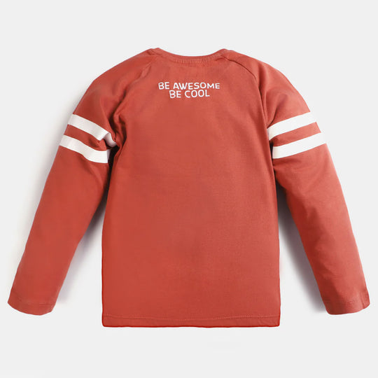 Boys Cotton T-Shirt F/S Character - Maroon