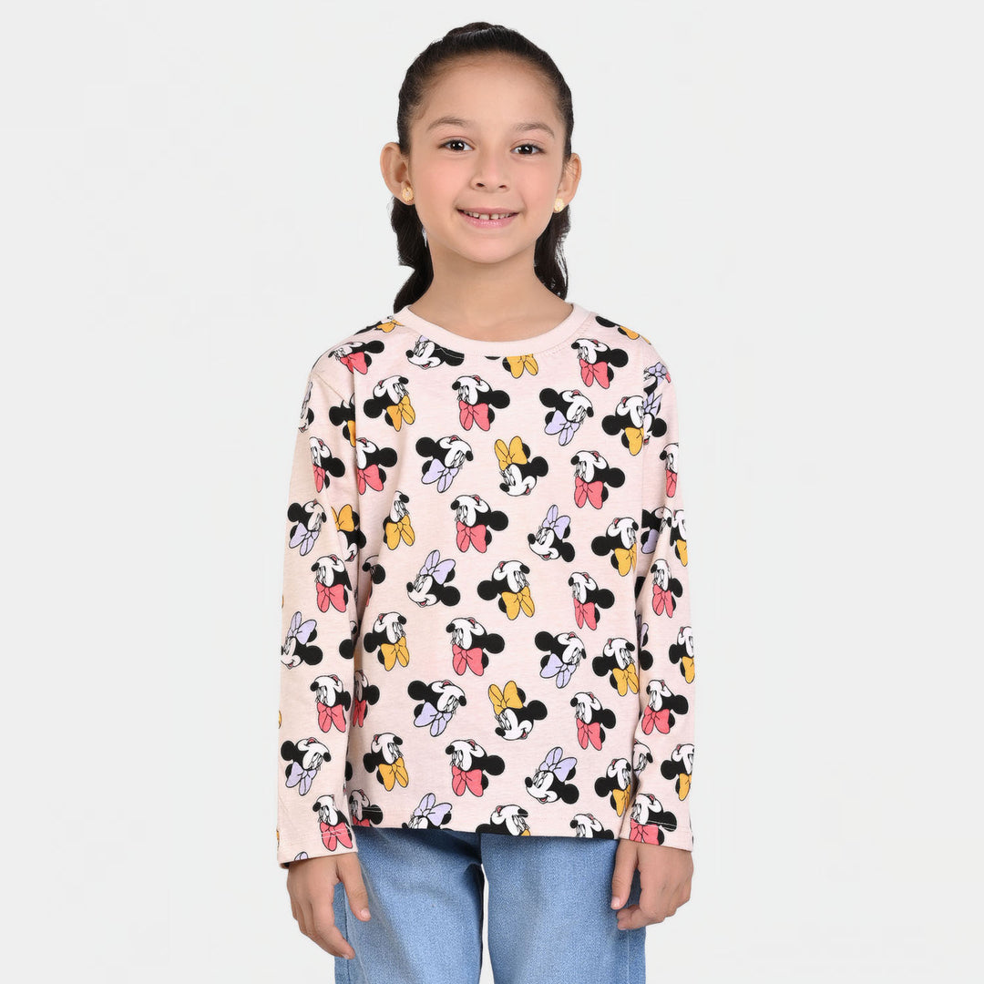 Girls Slub Jersey T-Shirt F/S Character All Over