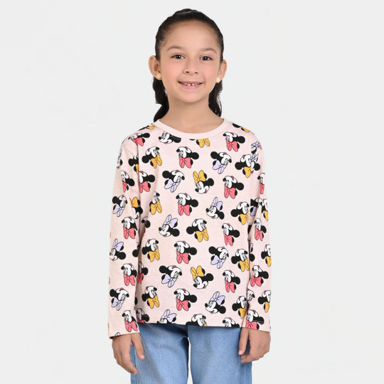 Girls Slub Jersey T-Shirt F/S Character All Over