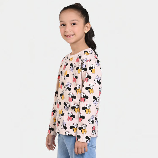 Girls Slub Jersey T-Shirt F/S Character All Over