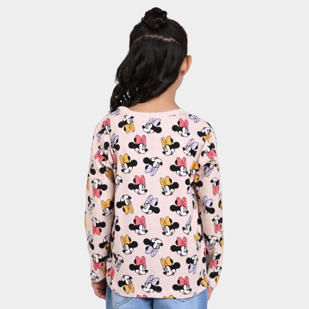 Girls Slub Jersey T-Shirt F/S Character All Over