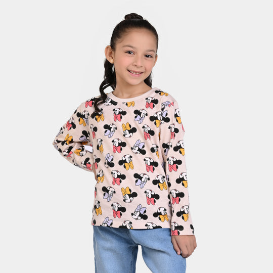 Girls Slub Jersey T-Shirt F/S Character All Over