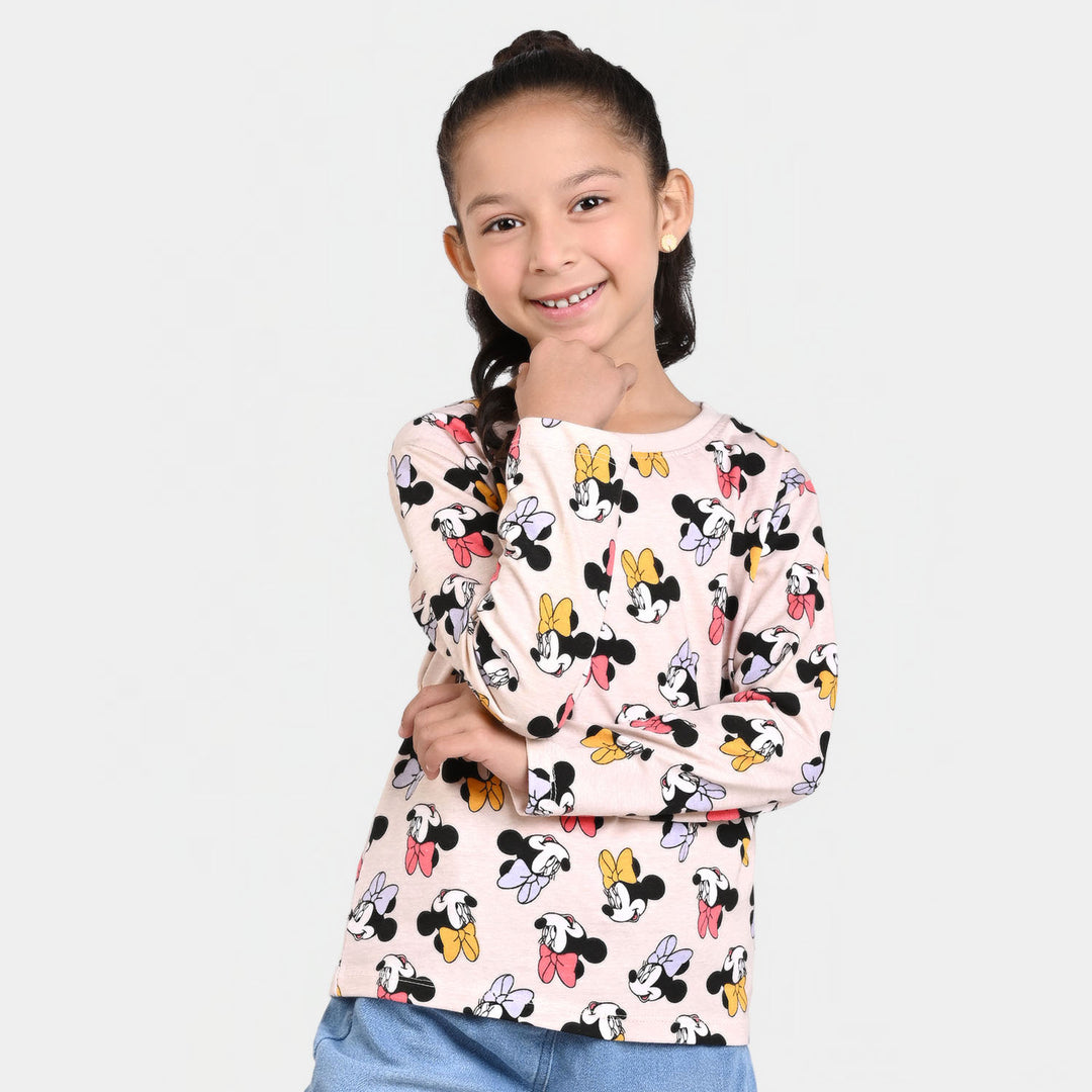 Girls Slub Jersey T-Shirt F/S Character All Over