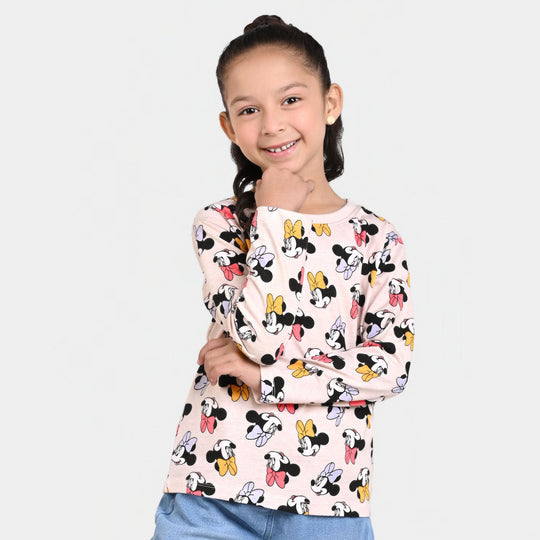 Girls Slub Jersey T-Shirt F/S Character All Over
