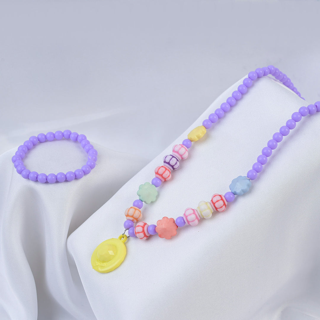 Elegant Beaded Necklace/Mala & Bracelet For Girls