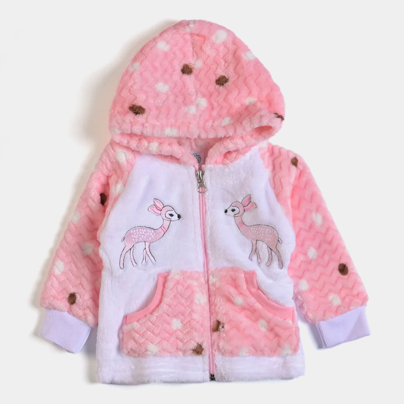 Infant Girls Velour 2PC Suit Deer - Pink