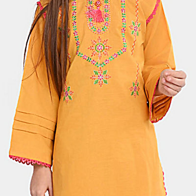 Girls khaddar 2Pc Suit Gulshan- Yellow