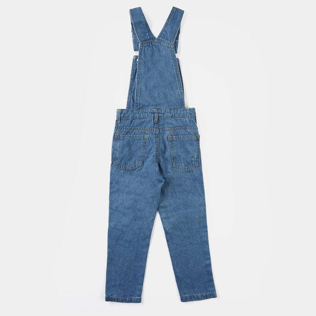 Boys Denim rigid dungaree EMB-Ice Blue