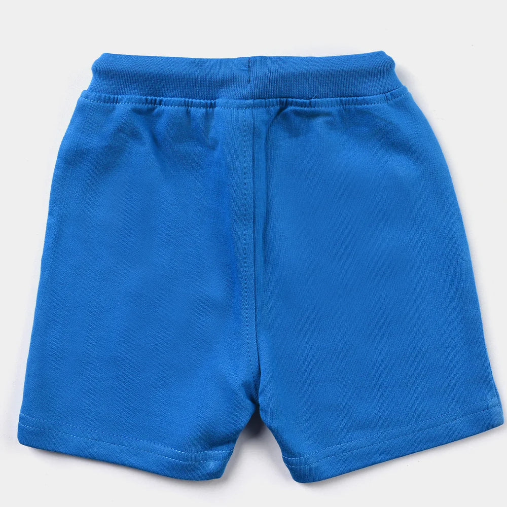 Infant Boys Cotton Terry Knitted Short Lion-Blue