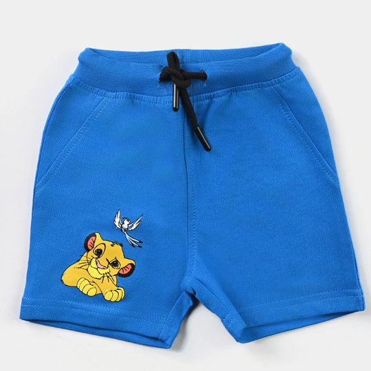 Infant Boys Cotton Terry Knitted Short Lion-Blue