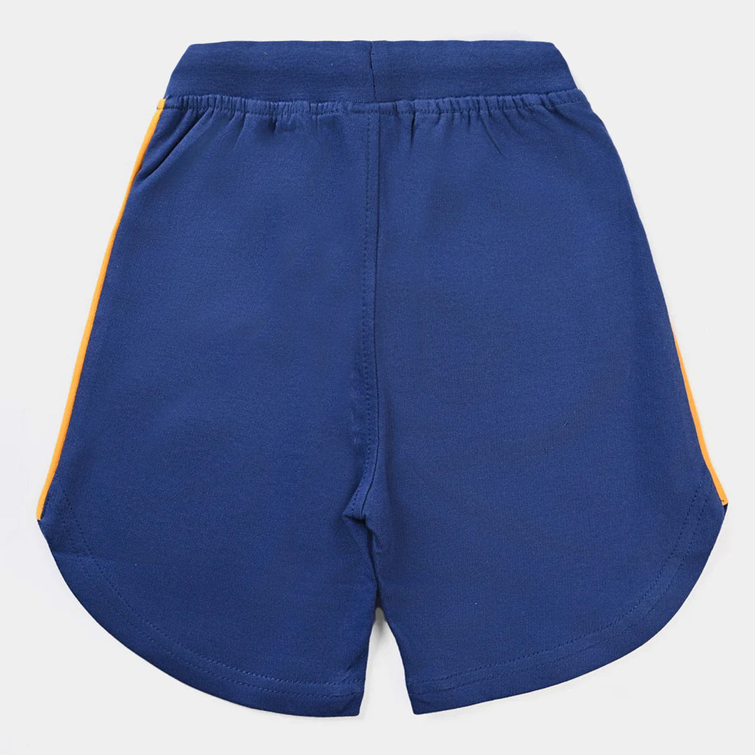 Girls Cotton Terry Shorts Choose Happy-True Navy