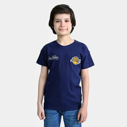 Boys Cotton Jersey T-Shirt H/S LAKERS | True Navy