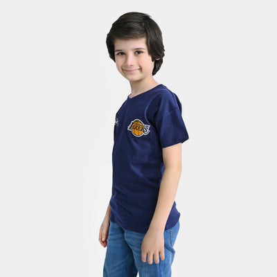 Boys Cotton Jersey T-Shirt H/S LAKERS | True Navy