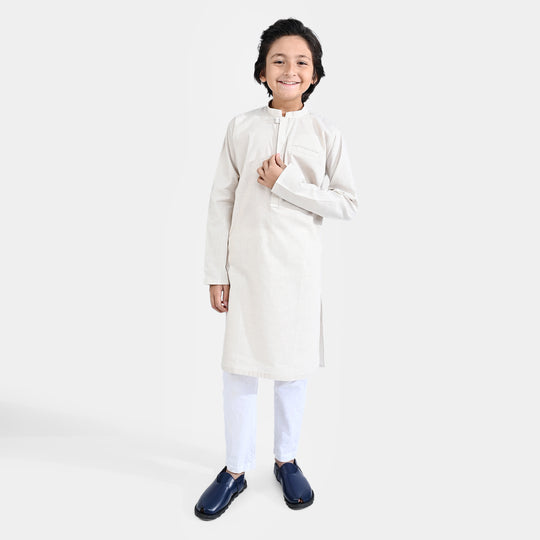 Boys Yarn Dyed Printed Kurta