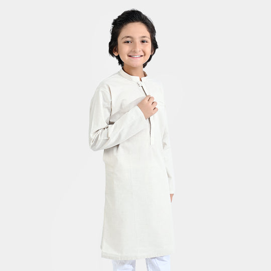 Boys Yarn Dyed Printed Kurta