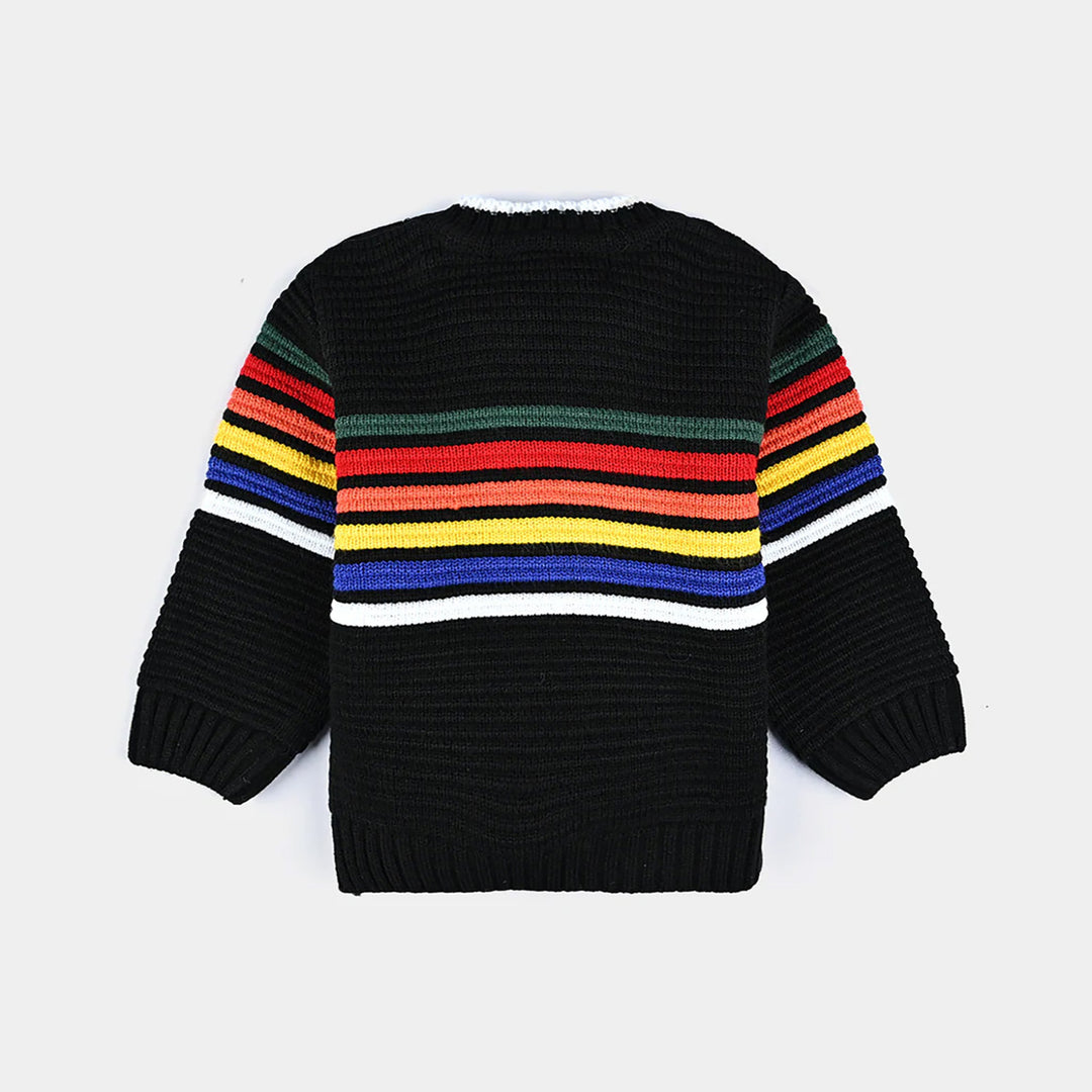 Infant Boys Acrylic Sweater Streak-BLACK