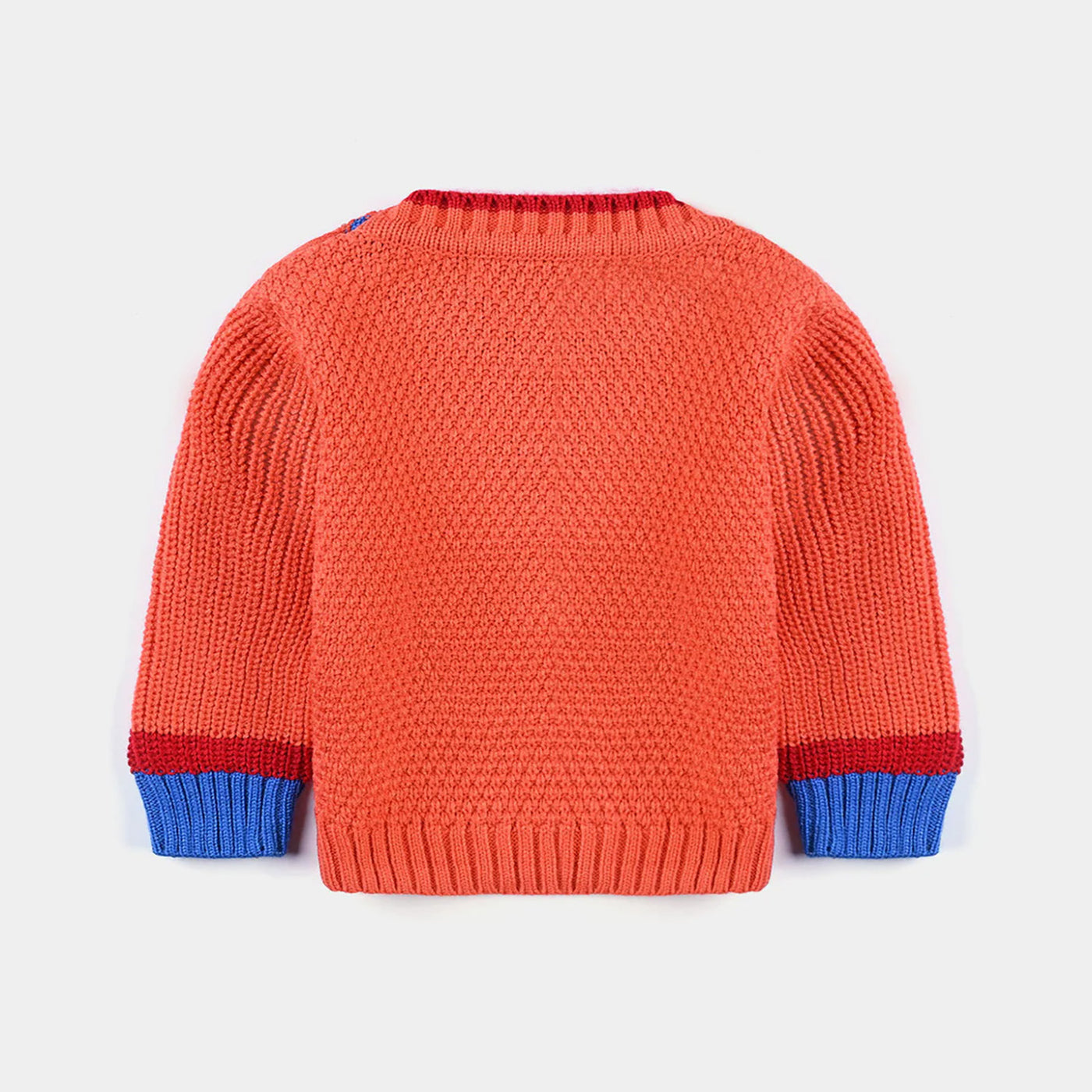 Infant Boys Acrylic Sweater Lets Do It-ORANGE