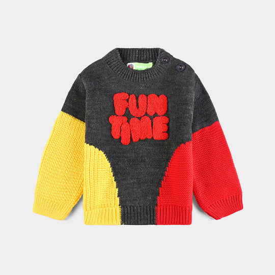 Infant Boys Acrylic Sweater Fun Time-Multi