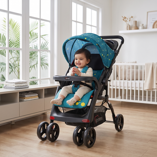 Tinnies Baby Stroller Revers Handle Acid Blue C-18D