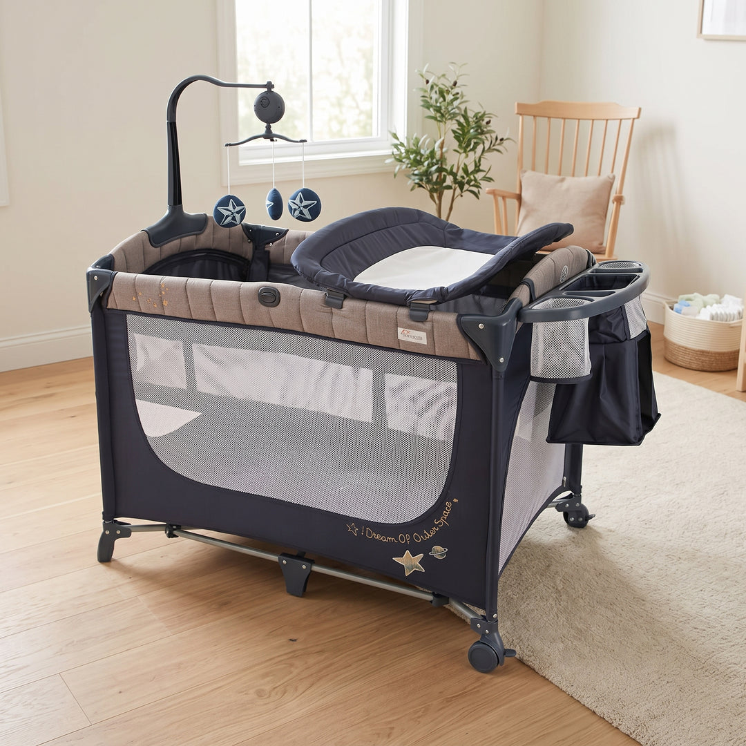 TINNIES DROP SIDE PLAY PEN-BLUE (T302-012)