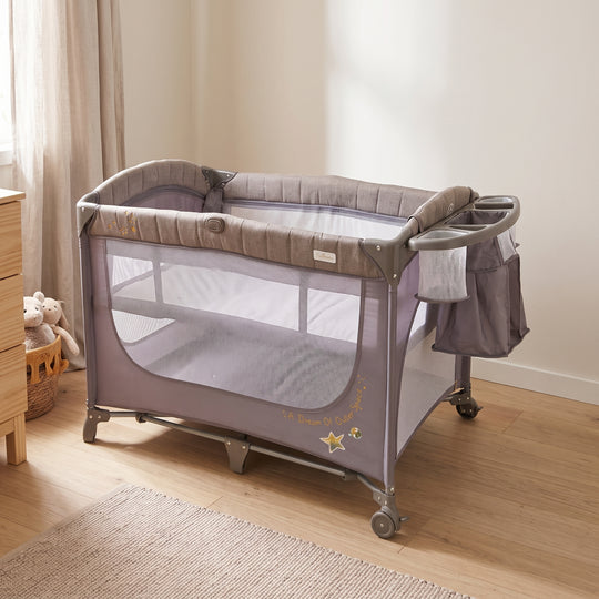 TINNIES DROP SIDE PLAY PEN-GREY (T302-022)