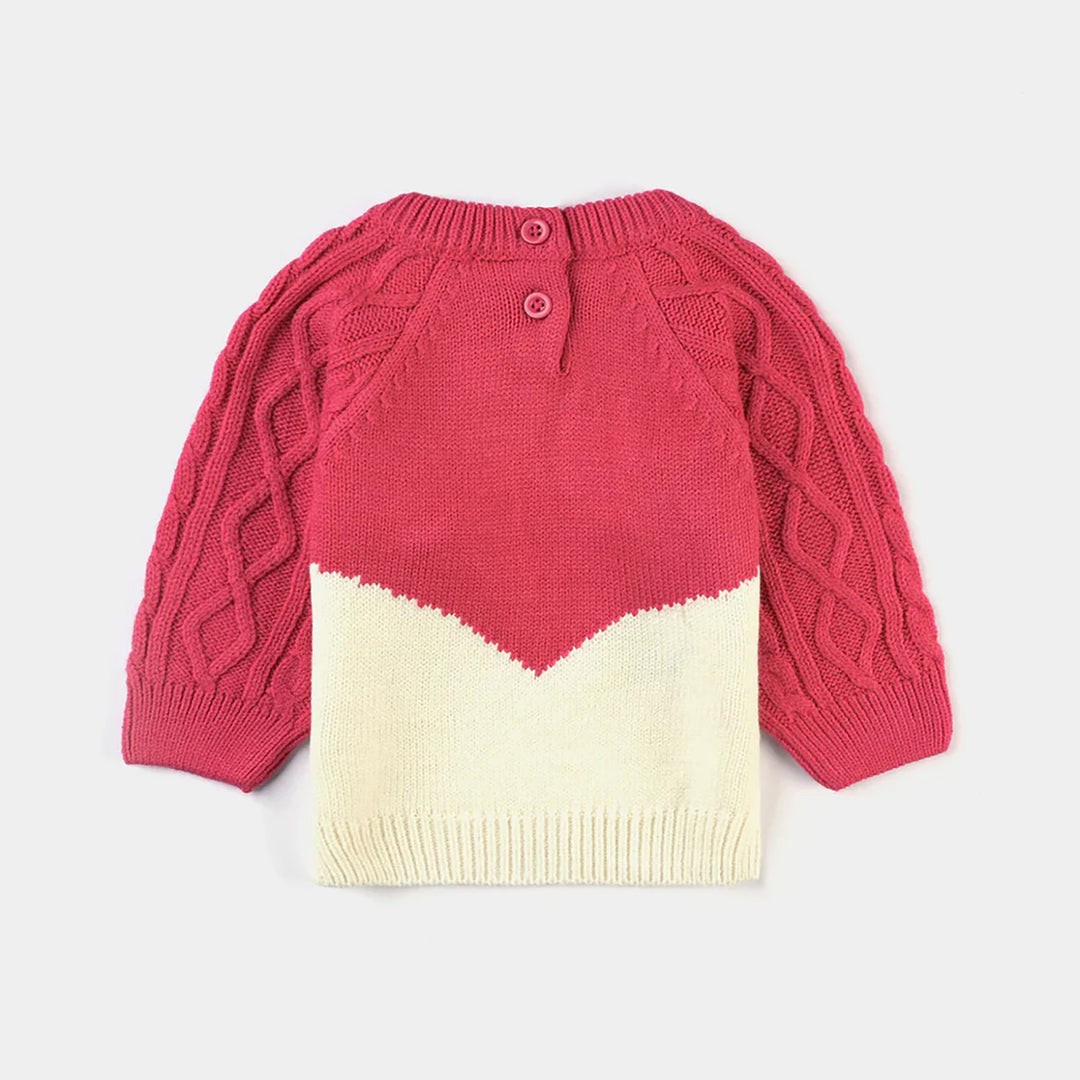 Infant Girls Acrylic Sweater Pretty Sleep-H.P/O.W