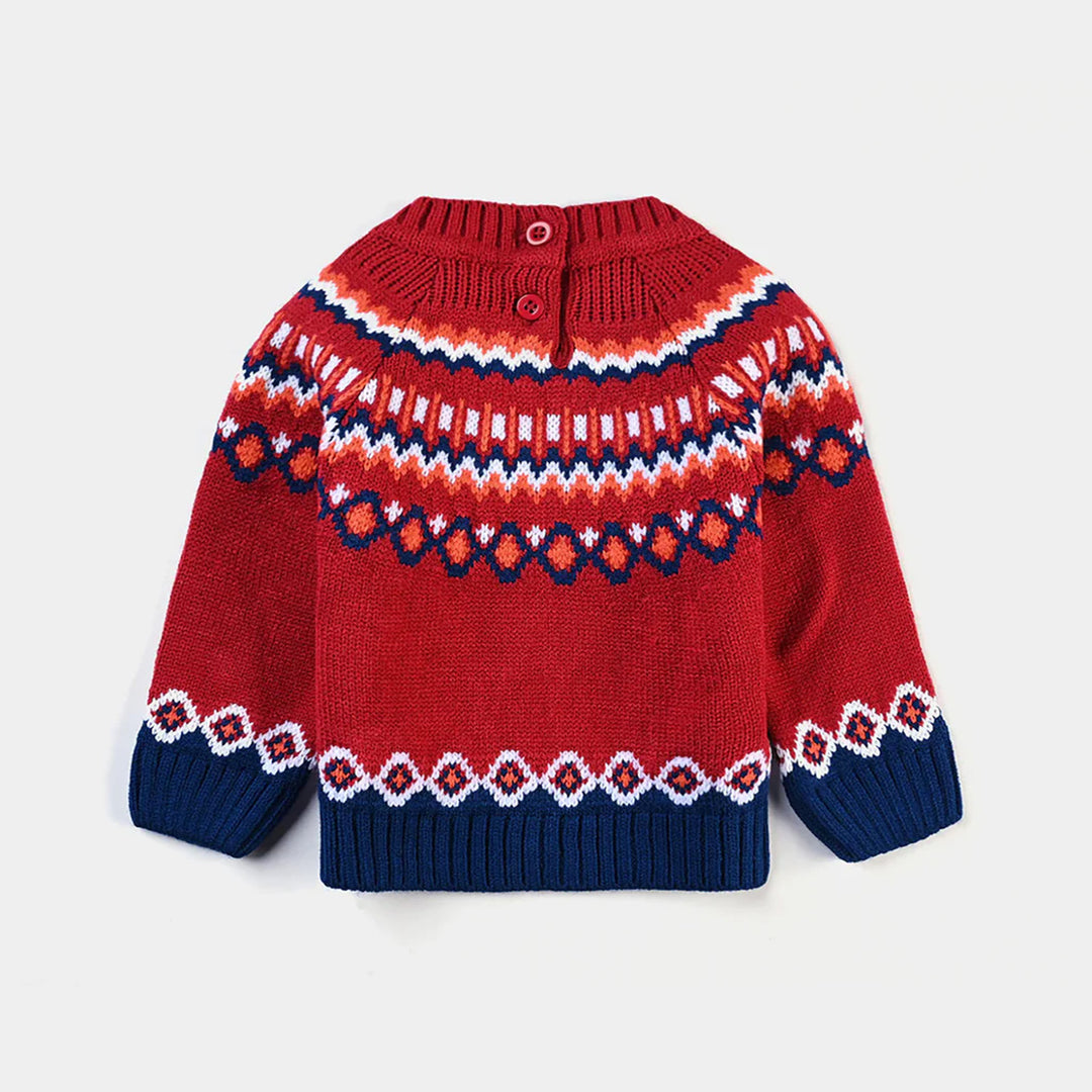 Infant Girls Acrylic Sweater Epsom-Red