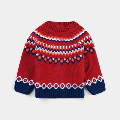 Infant Girls Acrylic Sweater Epsom-Red