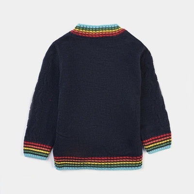 Infant Girls Acrylic Sweater Rainbow-NAVY